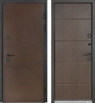 Вуличні двері Термо House, модель 703/191, колір: венге темний/венге темний 0034 фото