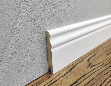 Плінтус MDF Хвиля RAL 9003 Білий 80х12х2000 мм. MDF-V80 MDF-V80 фото