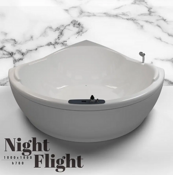 Ванна кутова WGT Night Flight 180x180 овальна, біла 100101 фото