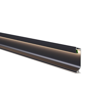 Прихований плінтус чорний (з підсвічуванням LED) 60х15х2700 RAL мм ALU-SL60R9005 ALU-SL60R9005 фото