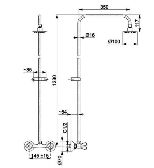Душова система зі змішувачем для душу STANDARD 306-711-00 KFA ARMATURA 306-711-00 фото