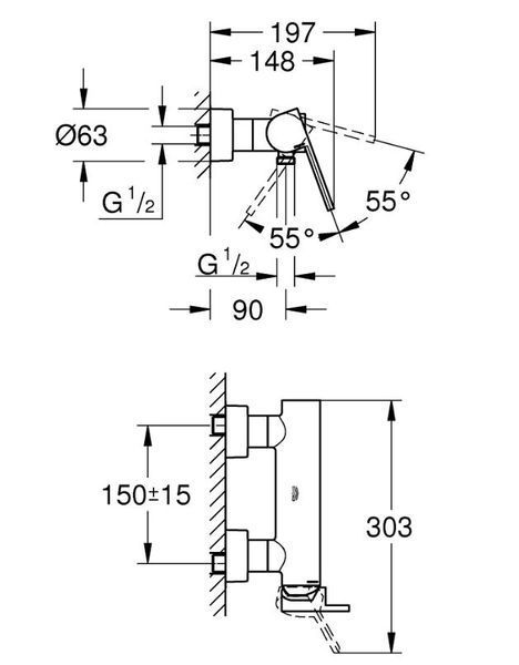 Змішувач для душу Plus 33577DC3 GROHE  33577DC3 фото