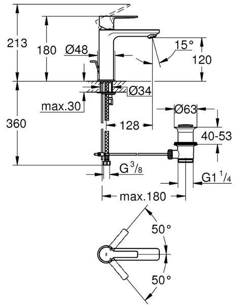 Змішувач для раковини Lineare 32114AL1 GROHE (S-Size) 32114AL1 фото