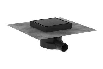 Душовий трап точковий "RainDrain Point" 150x150х27 мм d40, Matt Black (56249670) 56249670 фото