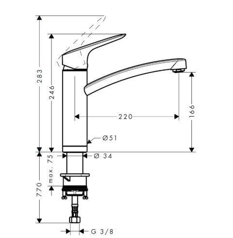 Змішувач hansgrohe Logis для кухонної мийки 71833000 хром 71833000 фото