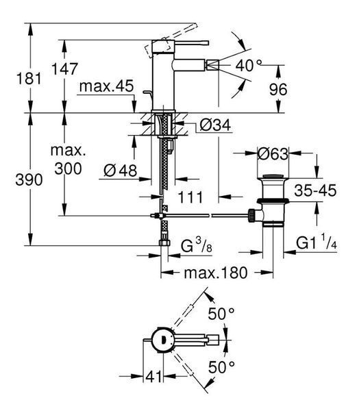 Змішувач для біде Essence 24178AL1 GROHE (S-Size) 24178AL1 фото