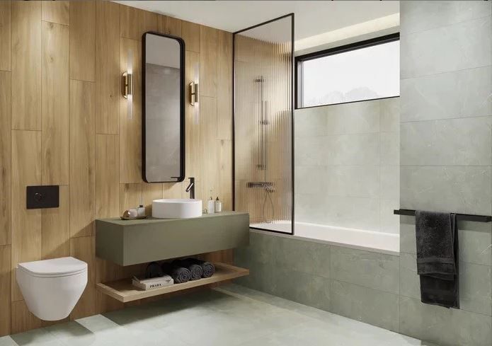 Плитка керамогранітна Prettywood Gold RECT STR Paradyz R-R-0,2X1,2-1-PREW.GO фото