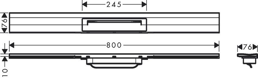 Верхня частина "RainDrain Flex" для душового трапу (пристінна) 700 мм Stainless Steel (56050800) 56050800 фото