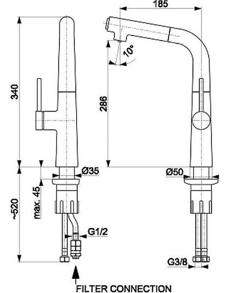 Змішувач для кухні з фільтром MUNGO 6733-910-00 KFA ARMATURA 6733-910-00 фото